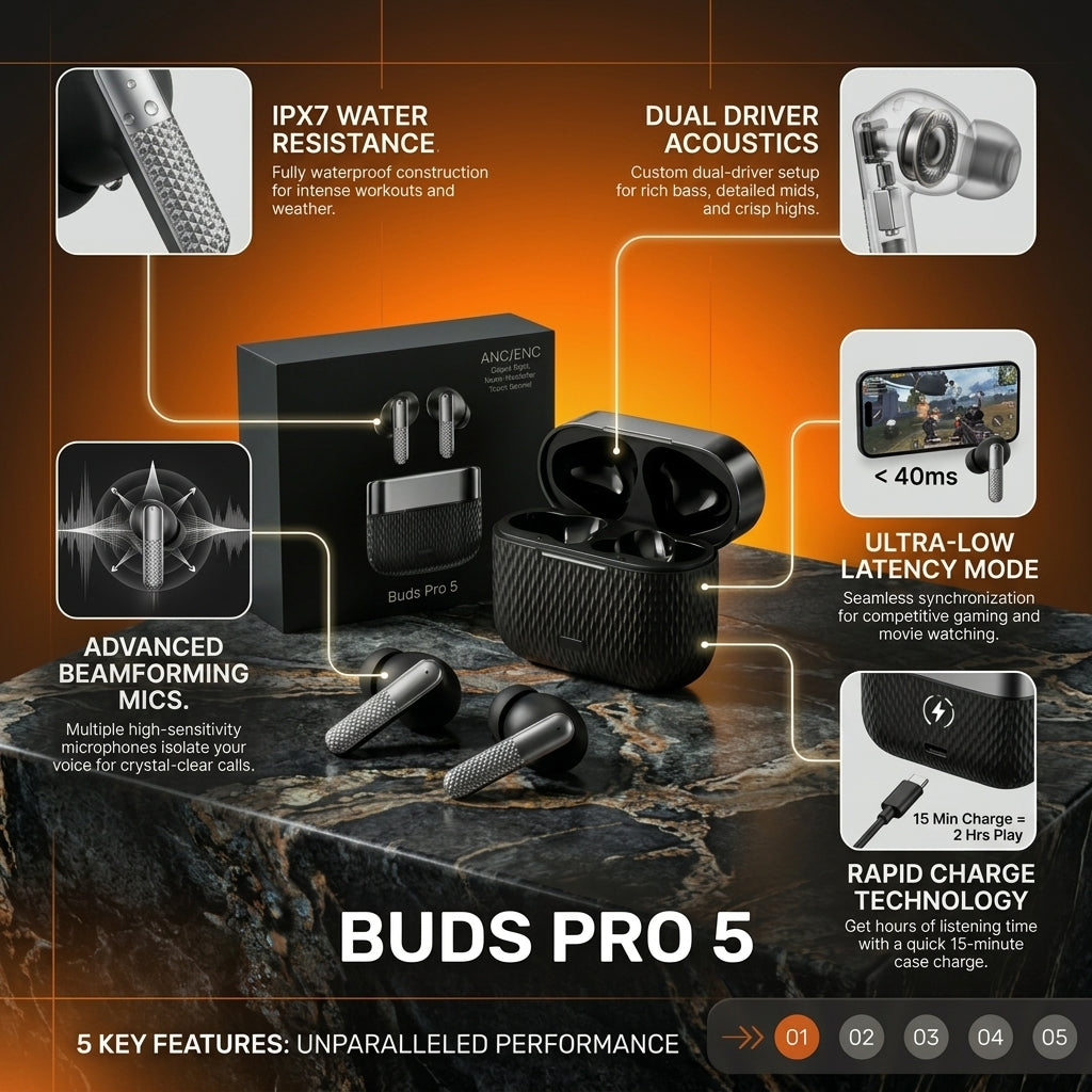 Buds Pro 5 True Wireless Earbuds